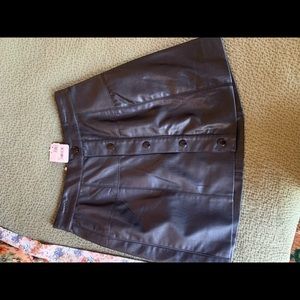 Free People, Black Faux Leather Skirt, size 0